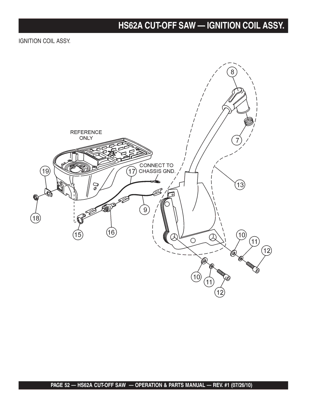 Multiquip manual HS62A CUT-OFF SAW Ignition Coil Assy 