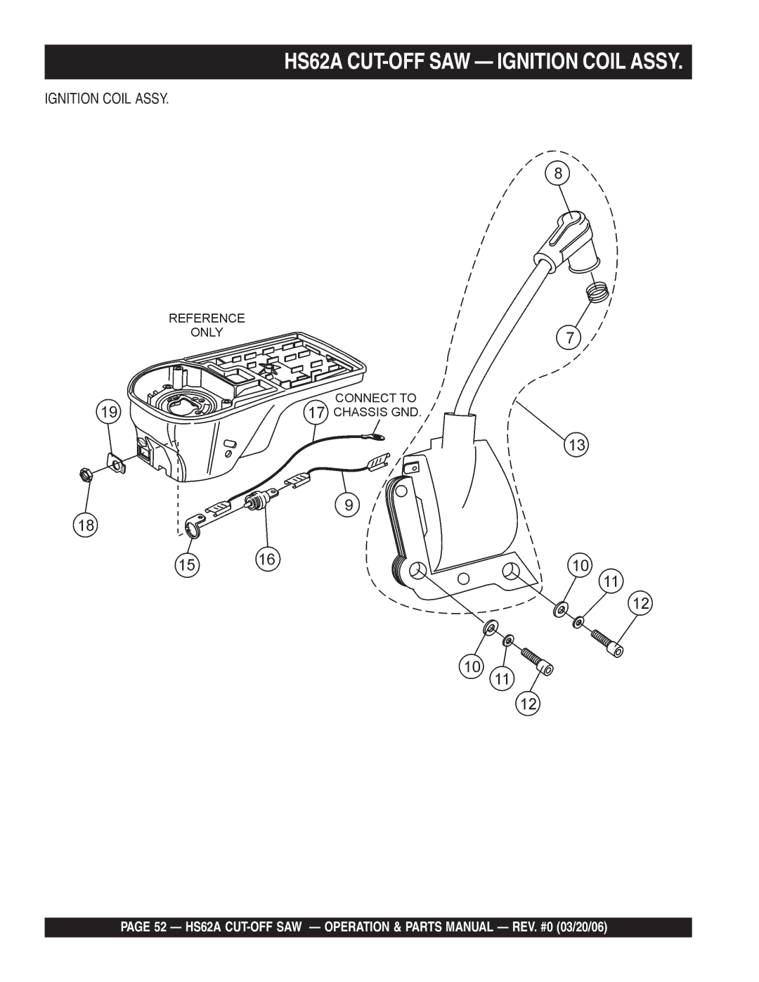 Multiquip manual HS62A CUT-OFF SAW Ignition Coil Assy 