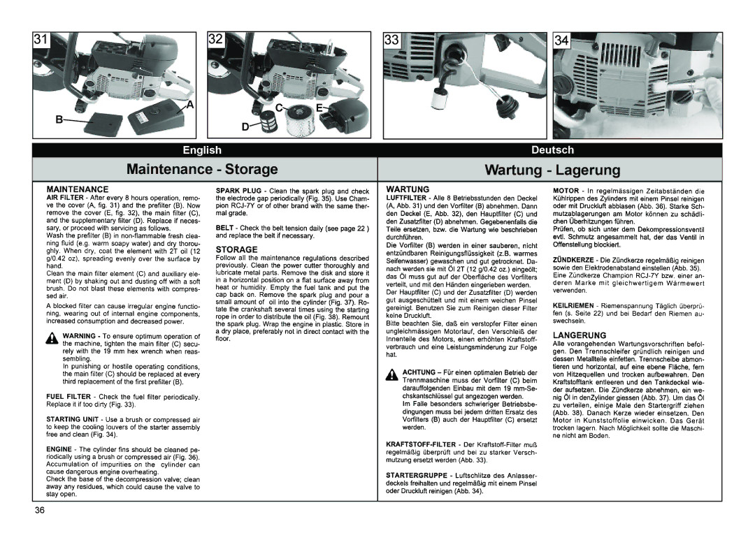 Multiquip HS81, HS62 manual Maintenance Storage 