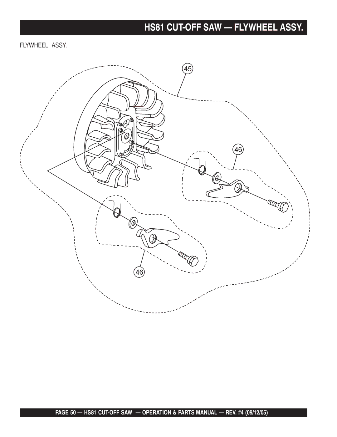 Multiquip manual HS81 CUT-OFF SAW Flywheel Assy 