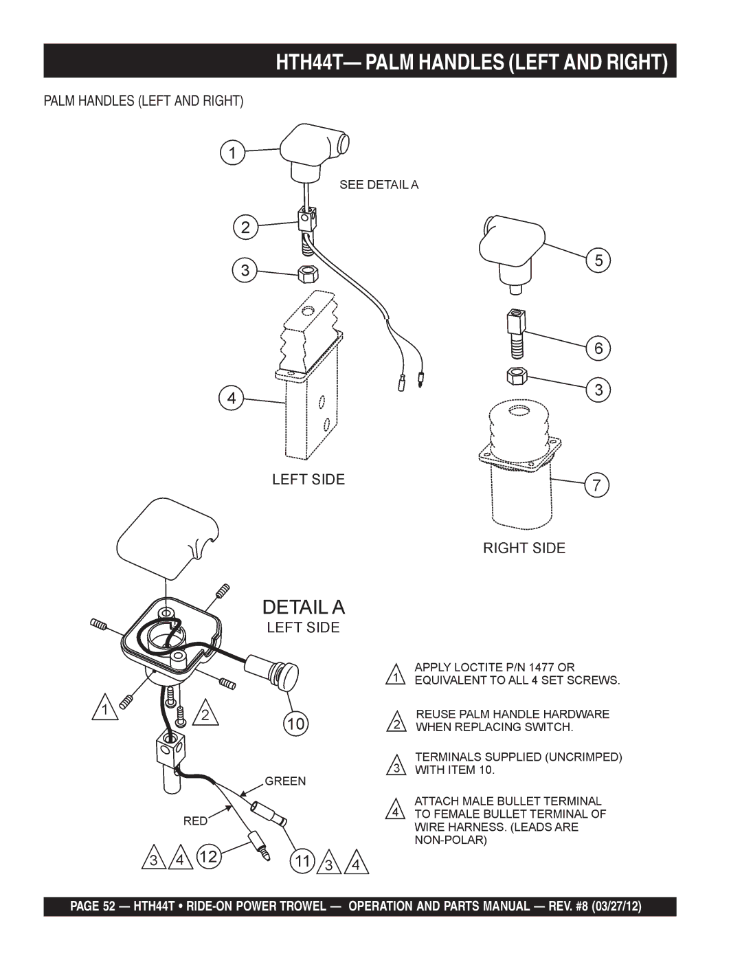 Multiquip manual HTH44T- Palm Handles Left and Right 