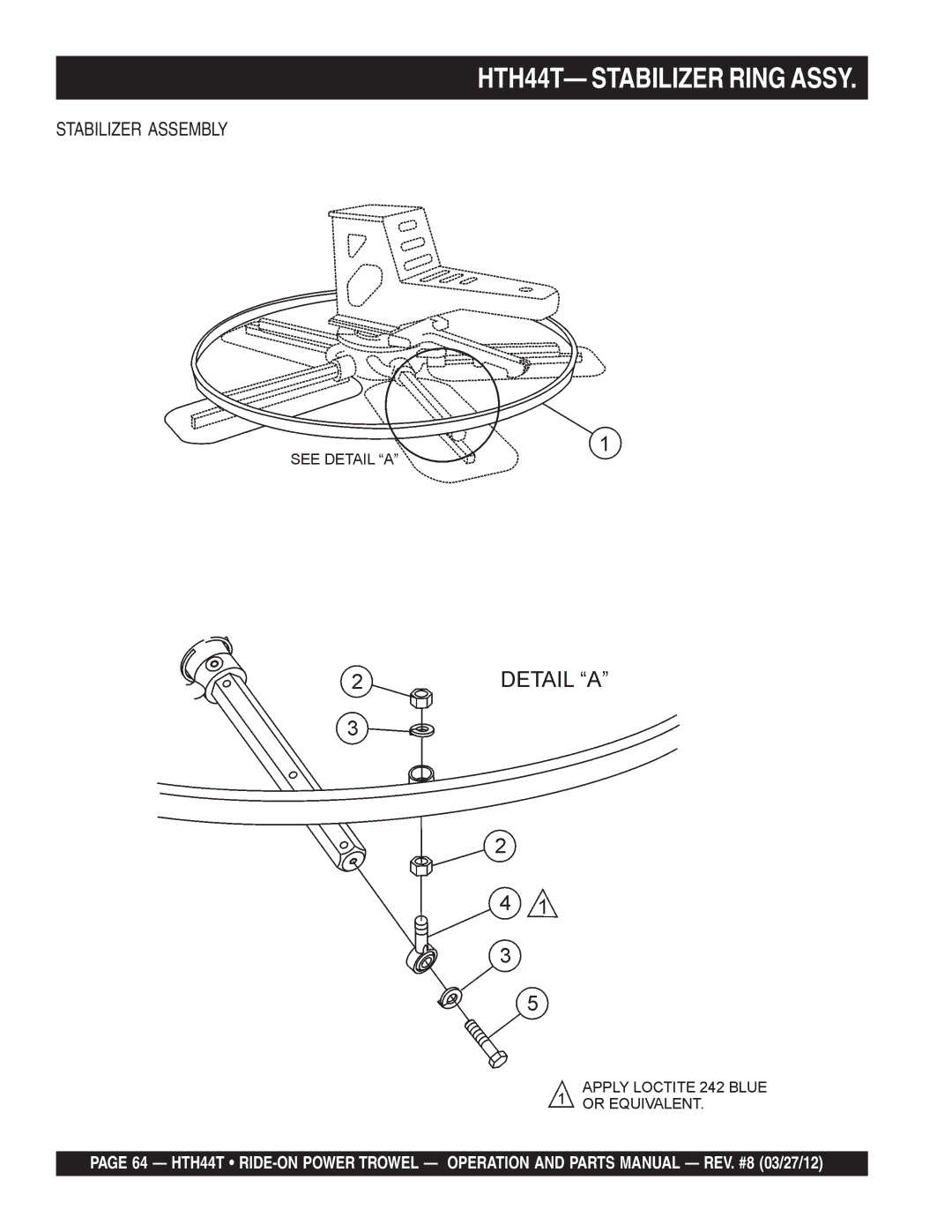 Multiquip manual HTH44T- Stabilizer Ring Assy, Stabilizer Assembly 