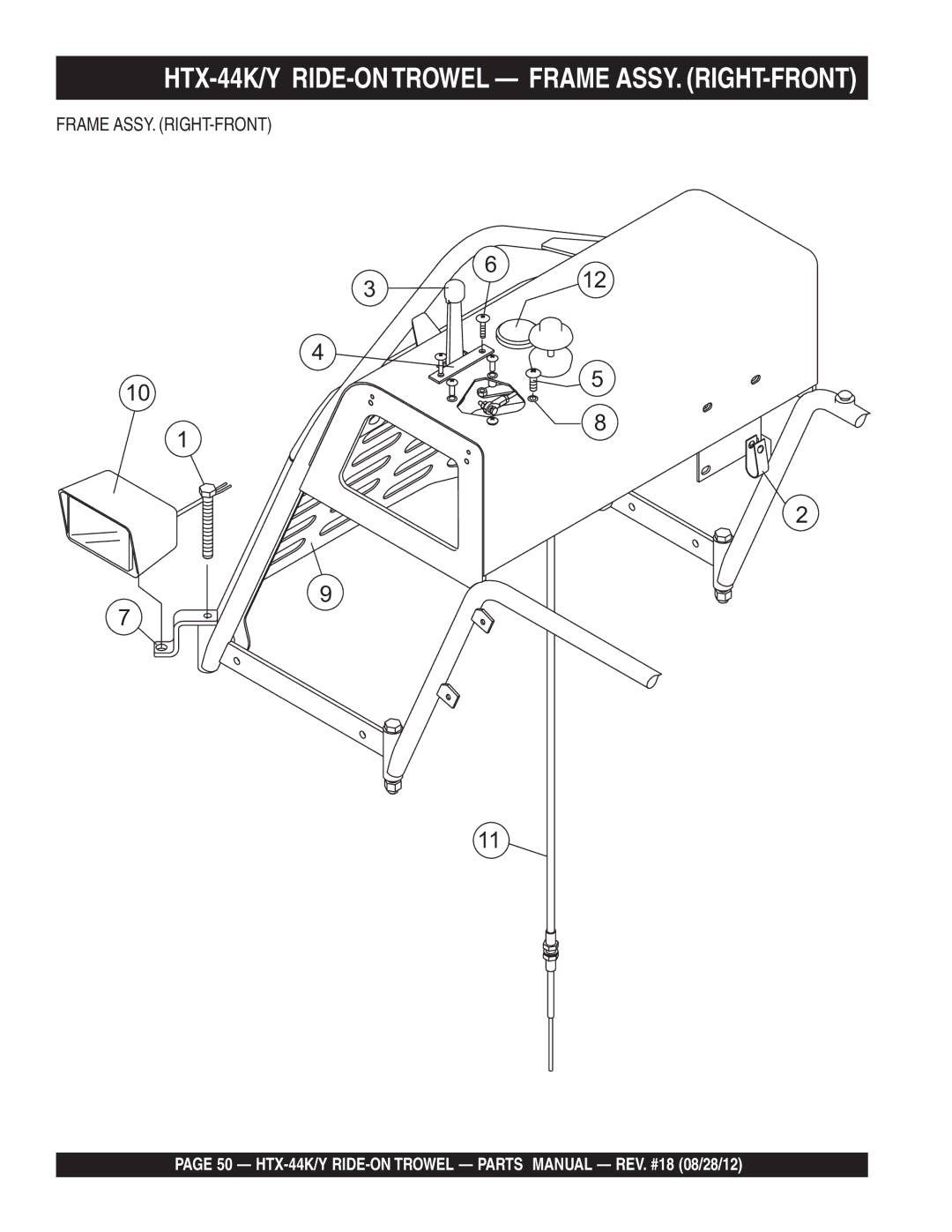 Multiquip HTX-44K5, HTX-44Y5, HTX-44Y4, HTX-44K4 manual HTX-44K/Y RIDE-ONTROWEL Frame ASSY. RIGHT-FRONT 