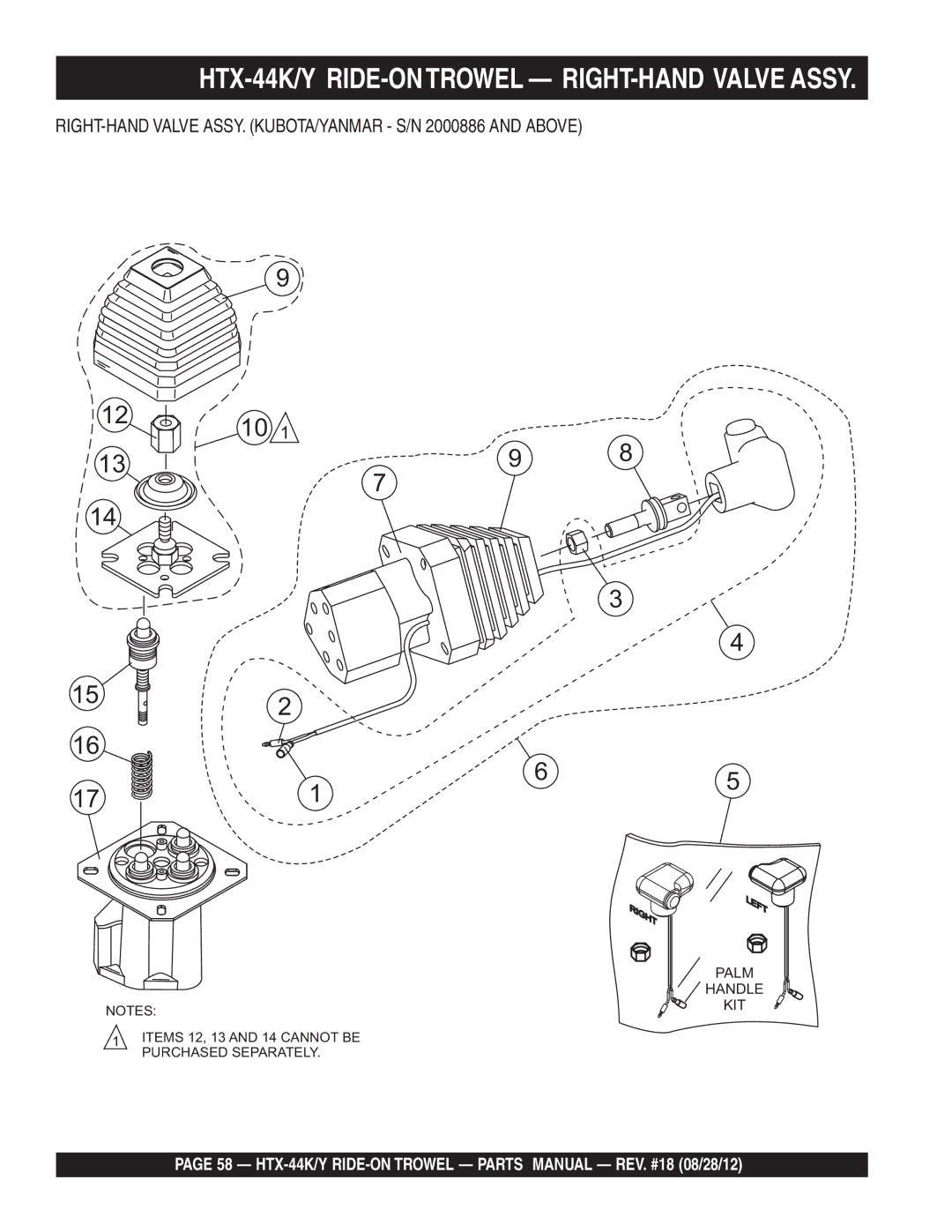 Multiquip HTX-44K5, HTX-44Y5, HTX-44Y4, HTX-44K4 manual HTX-44K/Y RIDE-ONTROWEL RIGHT-HAND Valve Assy 