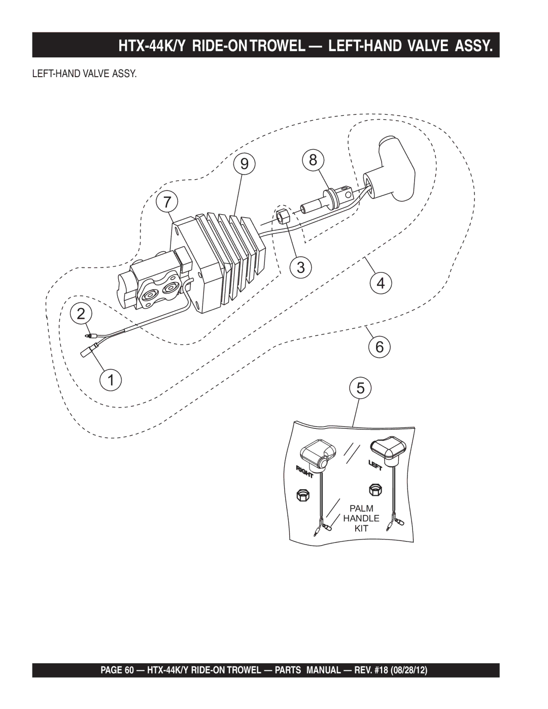 Multiquip HTX-44Y5, HTX-44Y4, HTX-44K5, HTX-44K4 manual HTX-44K/Y RIDE-ONTROWEL LEFT-HAND Valve Assy 