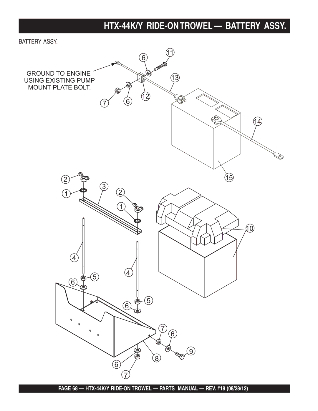 Multiquip HTX-44Y5, HTX-44Y4, HTX-44K5, HTX-44K4 manual HTX-44K/Y RIDE-ONTROWEL Battery Assy 