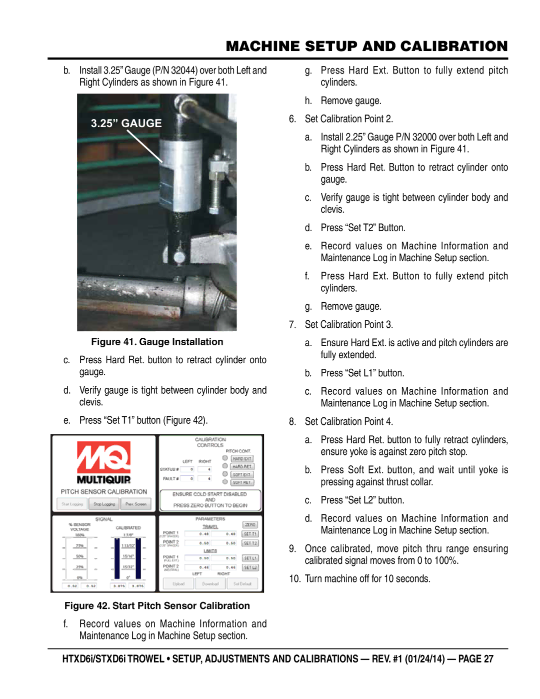 Multiquip HTXD6i / STXD6i manual Gauge, Turn machine off for 10 seconds 