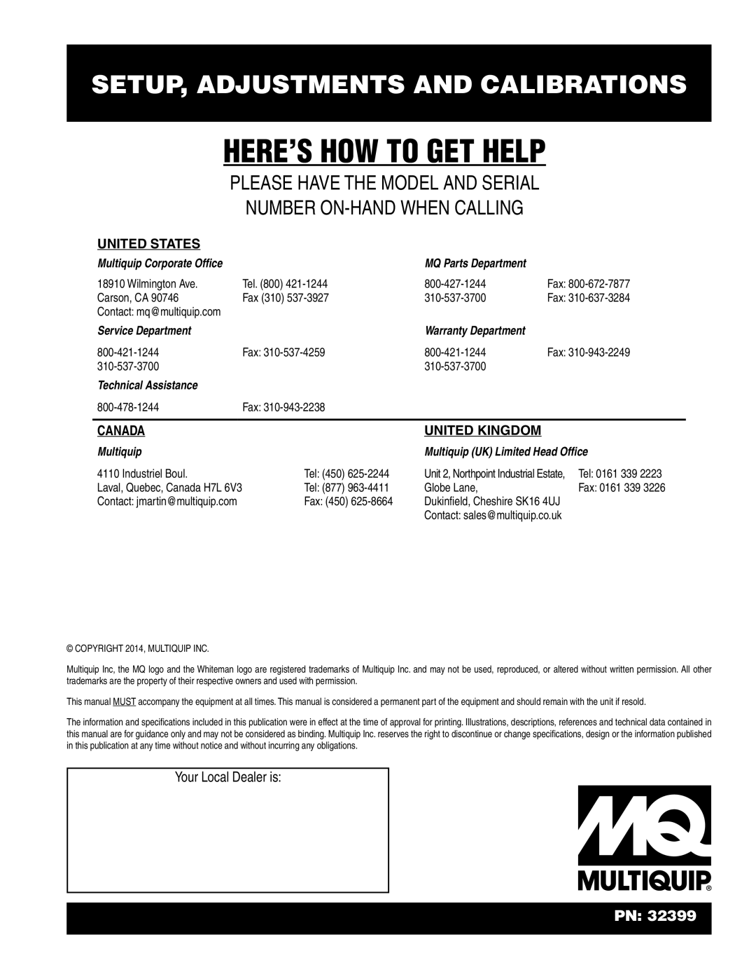 Multiquip HTXD6i / STXD6i manual HERE’S HOW to GET Help 