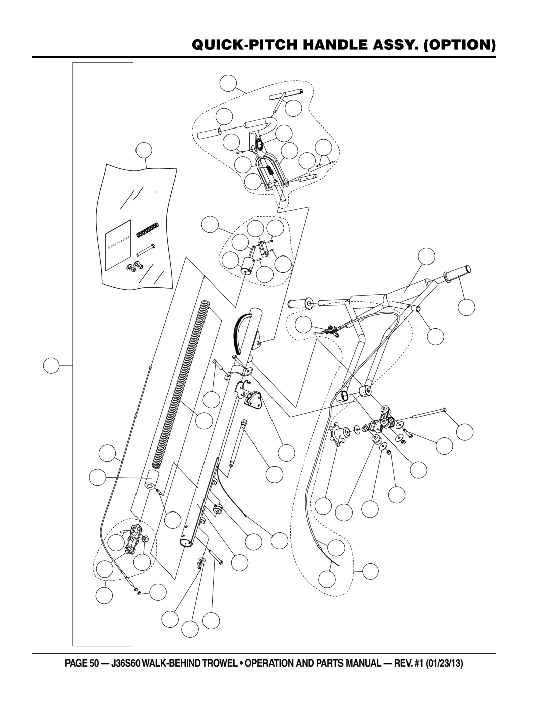 Multiquip J36S60 manual Quick-pitch Handle ASSY. option 