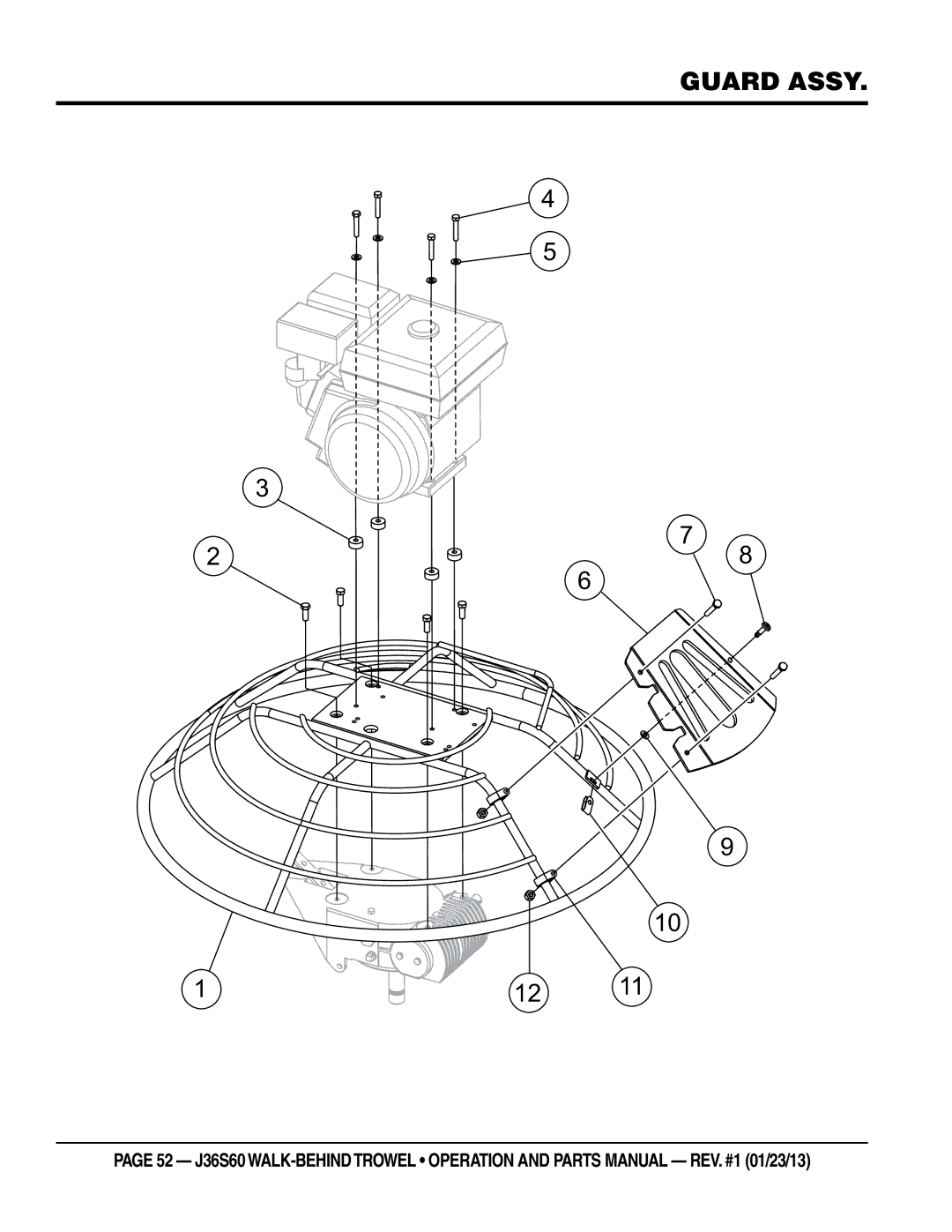 Multiquip J36S60 manual Guard Assy 