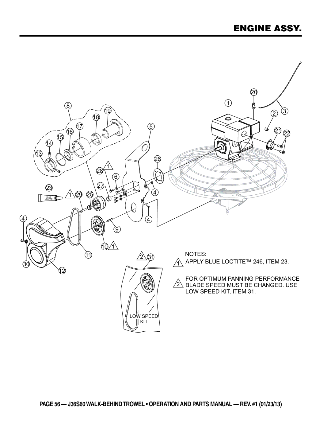 Multiquip J36S60 manual Engine Assy 