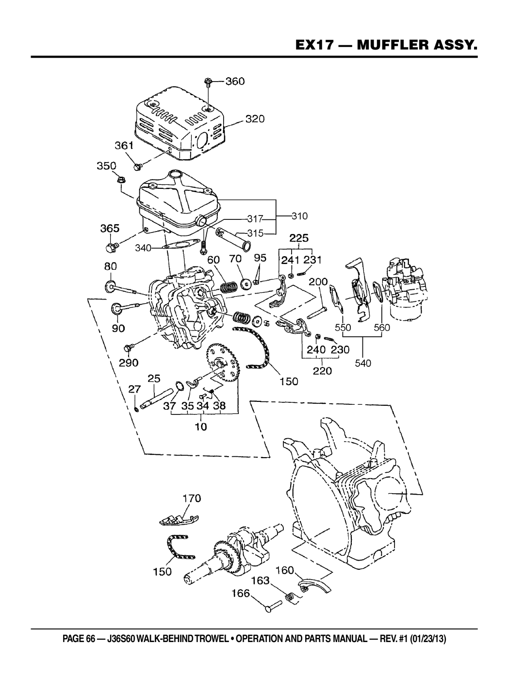 Multiquip J36S60 manual EX17 muffler assy 