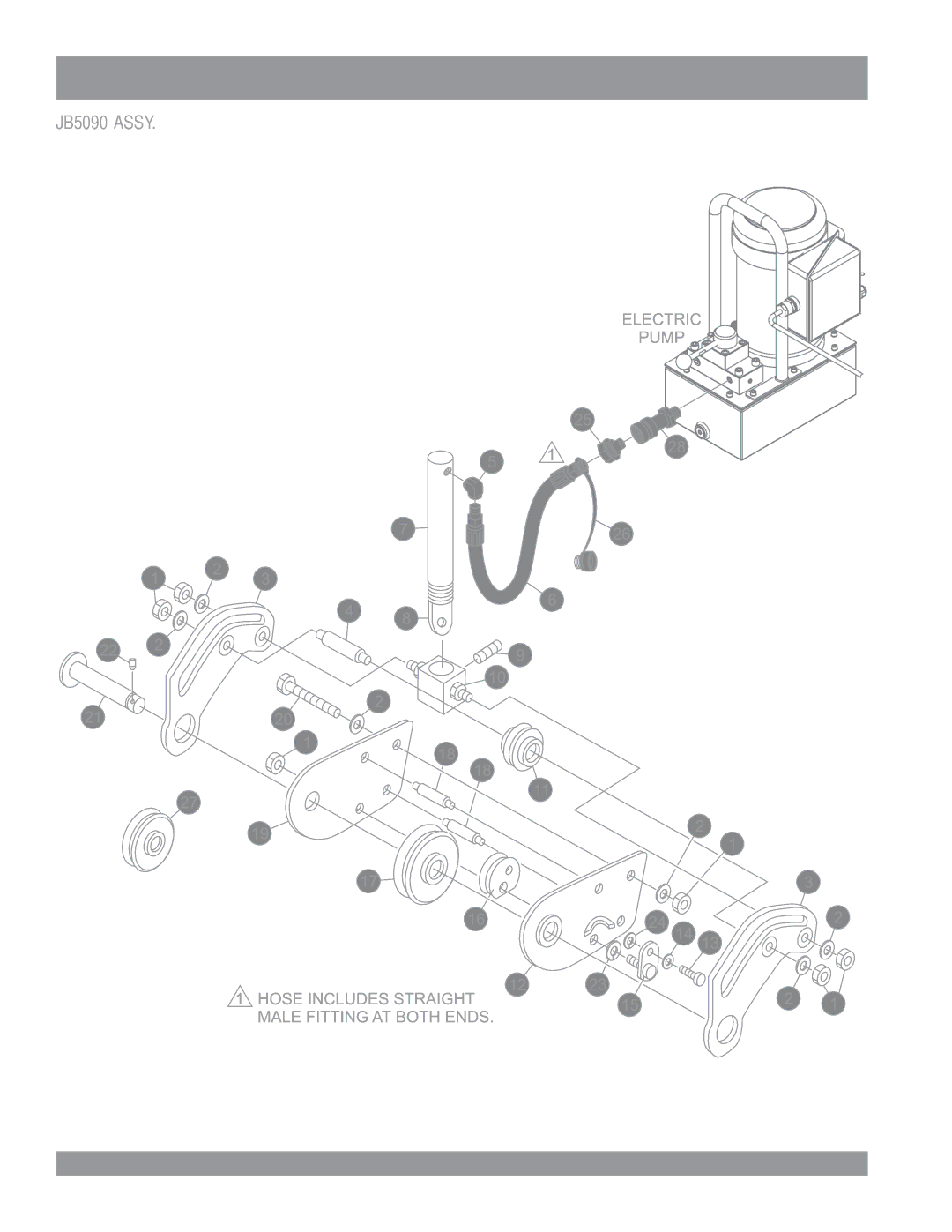 Multiquip JB9180, JPU1, JB11090, JB7135, JB8090, JB5135, JB7090 manual Jimmy Series Hydraulic Rebar Benders JB5090 Assy 