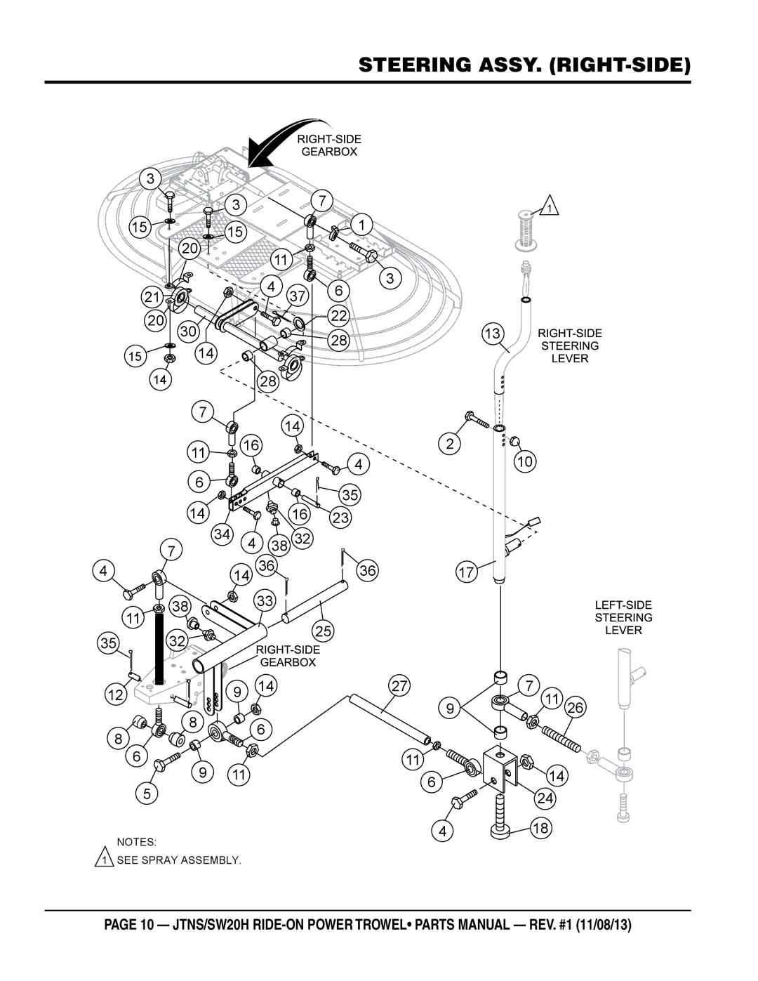 Multiquip JTNS20HTCSL, JTNSW20HTCSL manual See Spray Assembly 