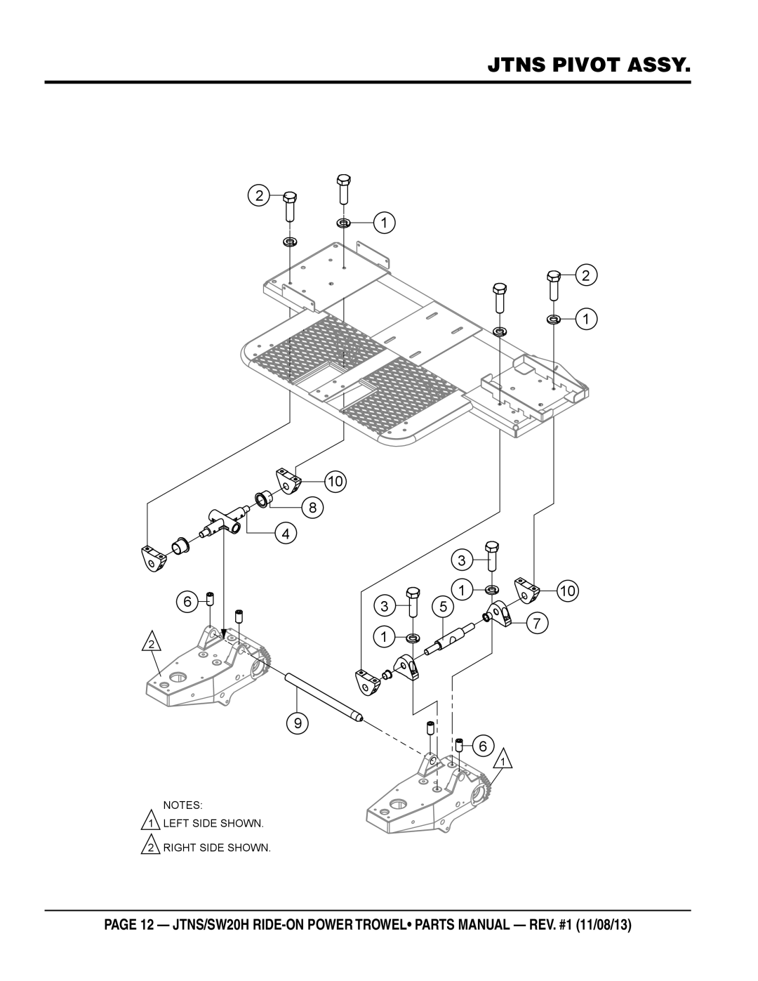 Multiquip JTNS20HTCSL, JTNSW20HTCSL manual Jtns pivot assy 