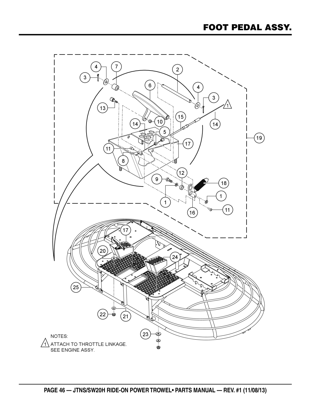 Multiquip JTNS20HTCSL, JTNSW20HTCSL manual Foot Pedal Assy 