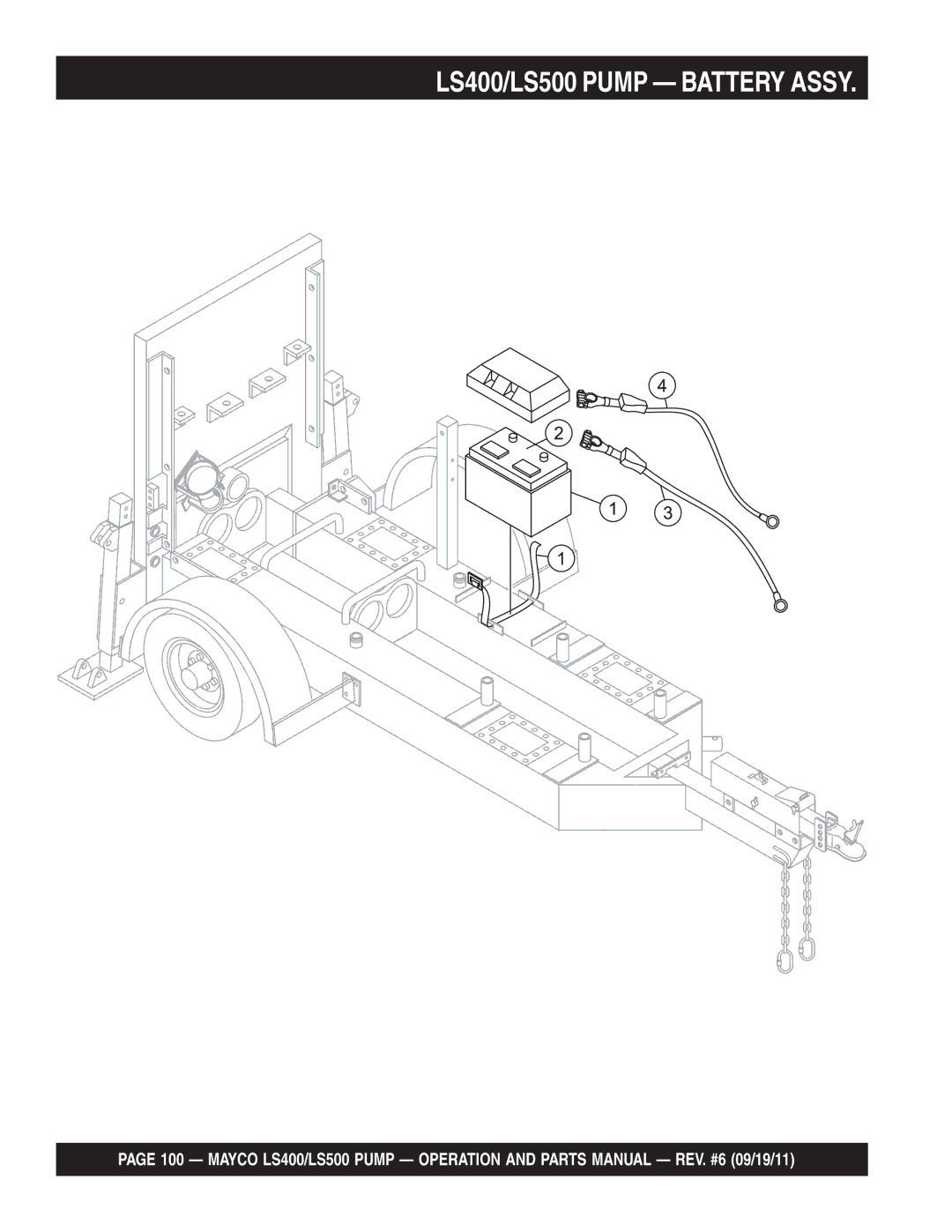 Multiquip manual LS400/LS500 Pump Battery Assy 