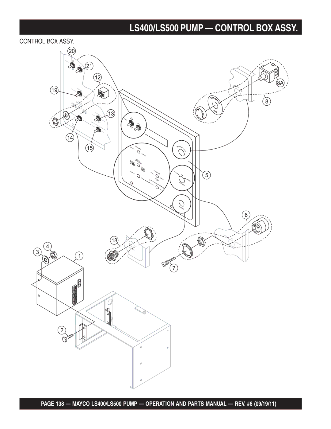 Multiquip manual LS400/LS500 Pump Control BOX Assy 