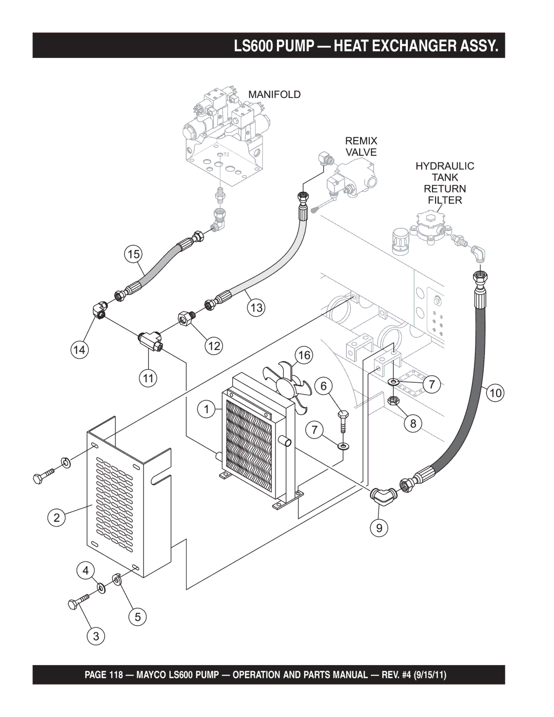 Multiquip manual LS600 Pump Heat Exchanger Assy 