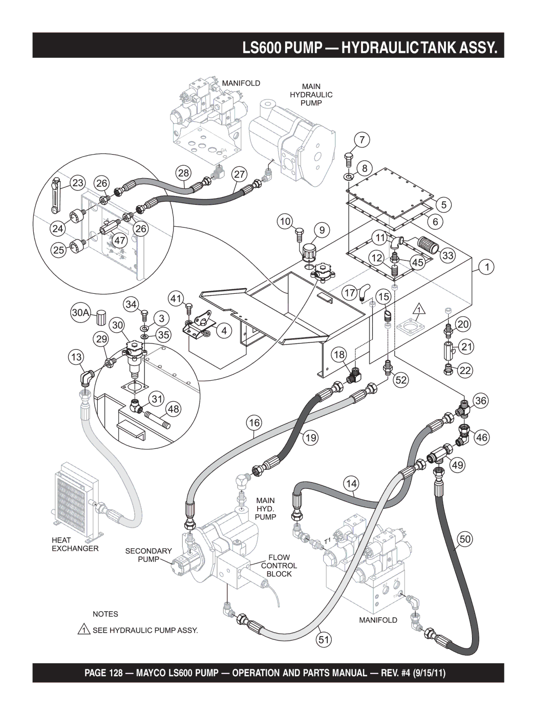 Multiquip manual LS600 Pump Hydraulictank Assy 