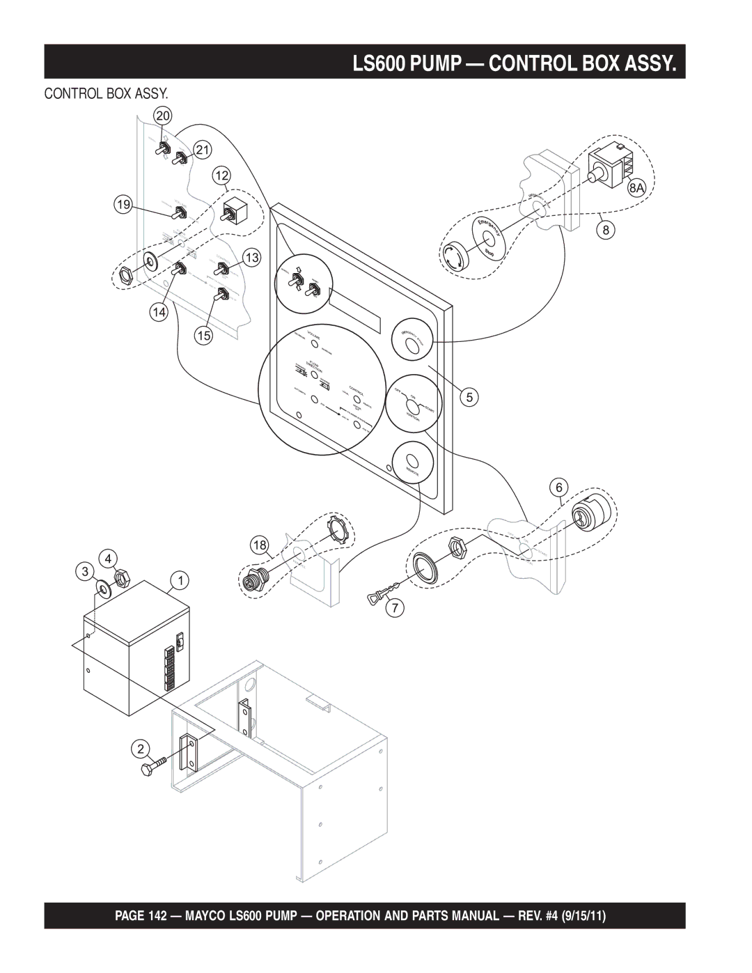 Multiquip manual LS600 Pump Control BOX Assy 