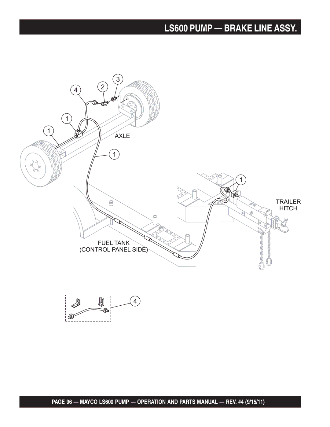 Multiquip manual LS600 Pump Brake Line Assy 