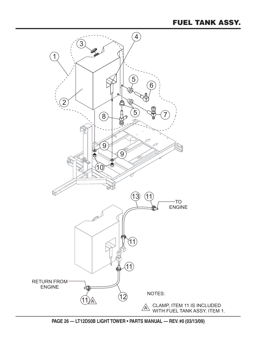 Multiquip LT12D50B manual Fuel Tank Assy 