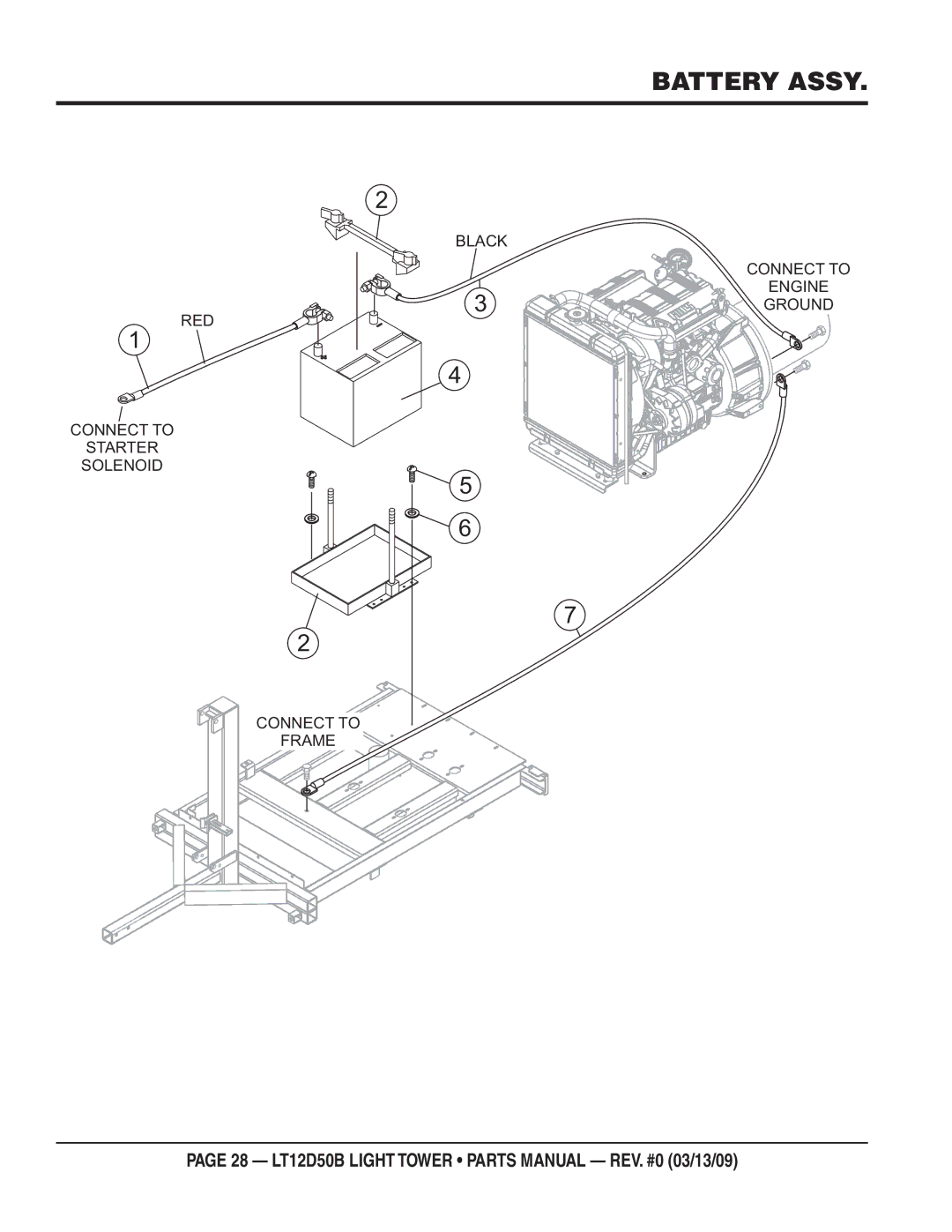 Multiquip LT12D50B manual Battery Assy 