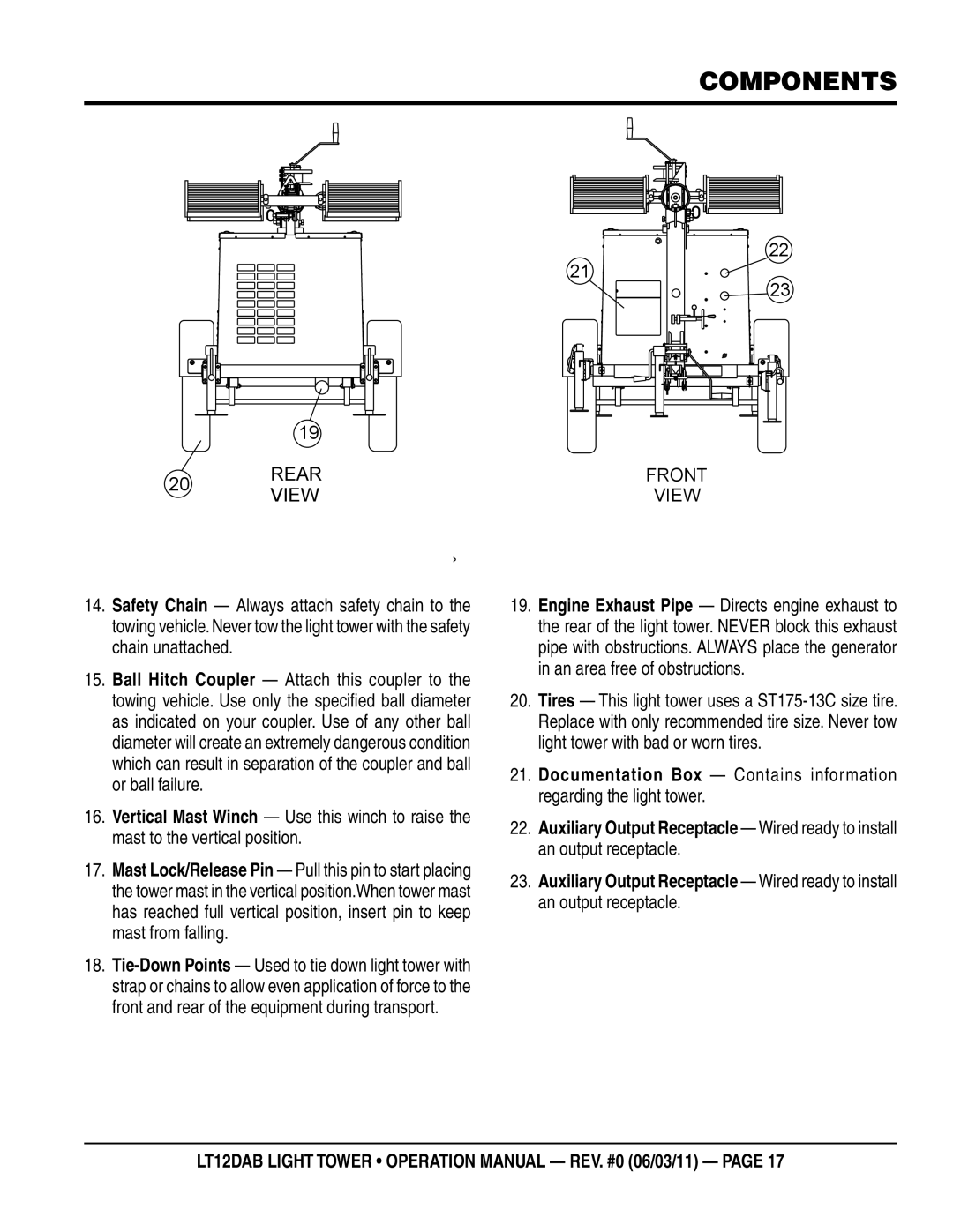 Multiquip LT12DAB operation manual View 