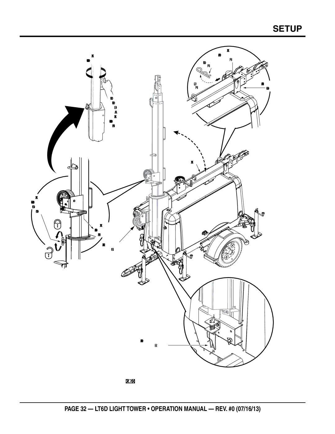 Multiquip LT6D operation manual Mast Operation 