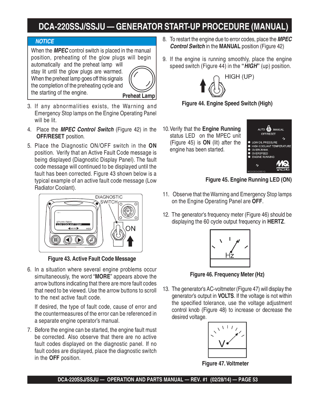 Multiquip C1870300404, M4870300104B operation manual Engine Speed Switch High 