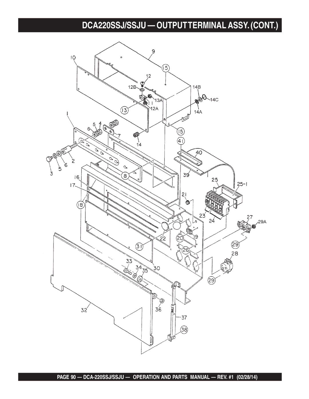 Multiquip M4870300104B, C1870300404 operation manual DCA220SSJ/SSJU Outputterminal ASSY 