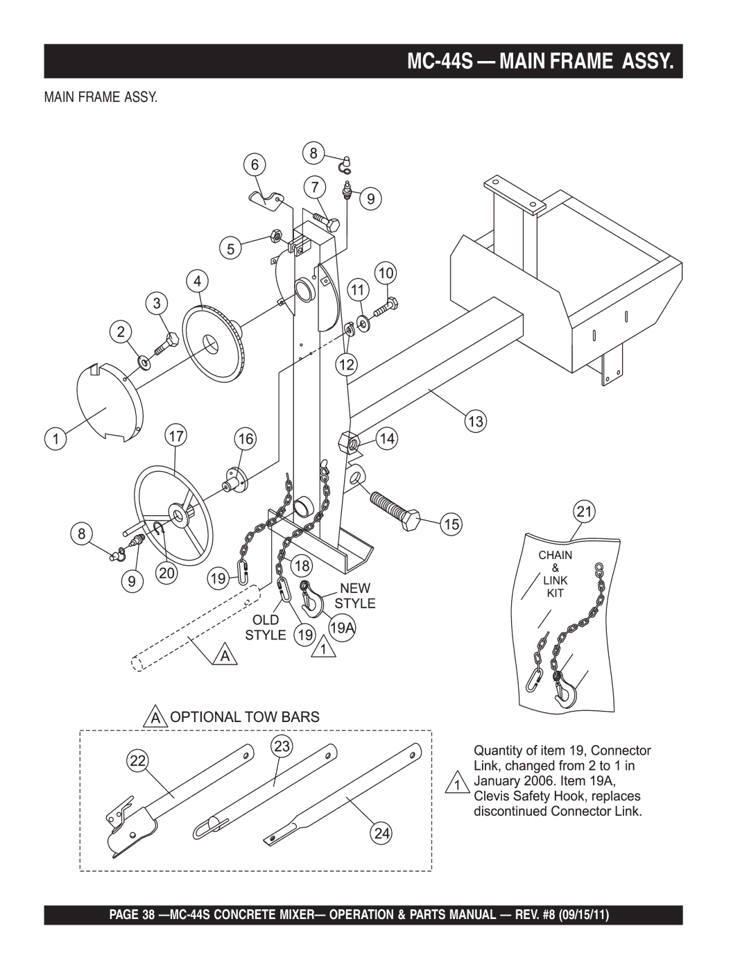 Multiquip manual MC-44S Main Frame Assy 