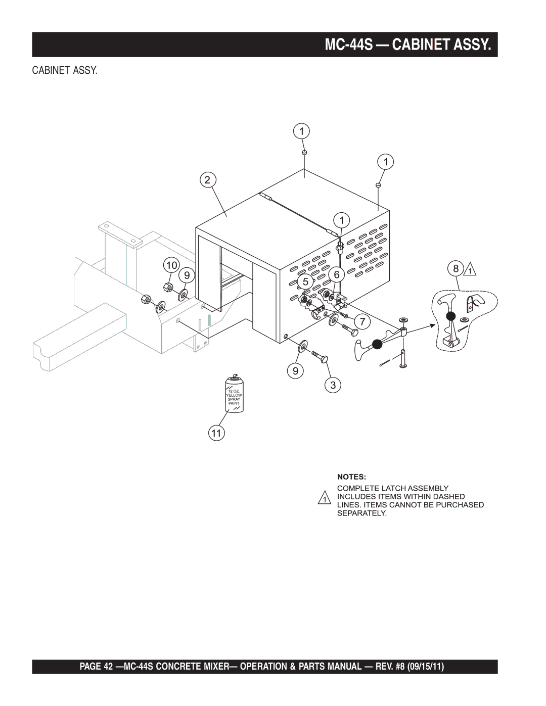 Multiquip manual MC-44S Cabinet Assy 