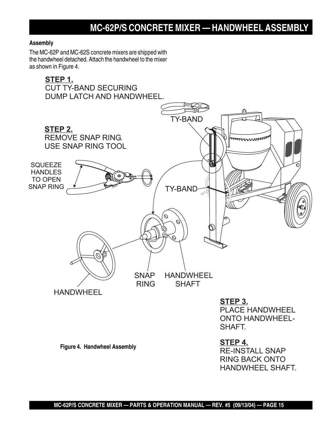 Multiquip MC-62P, MC-62S manual Handwheel Assembly 