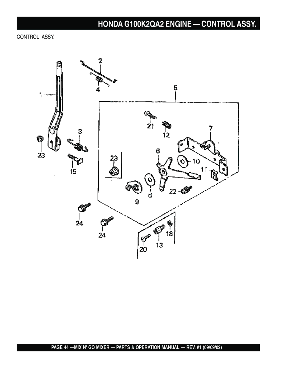 Multiquip MC3H, MC3SE operation manual Honda G100K2QA2 Engine Control Assy 