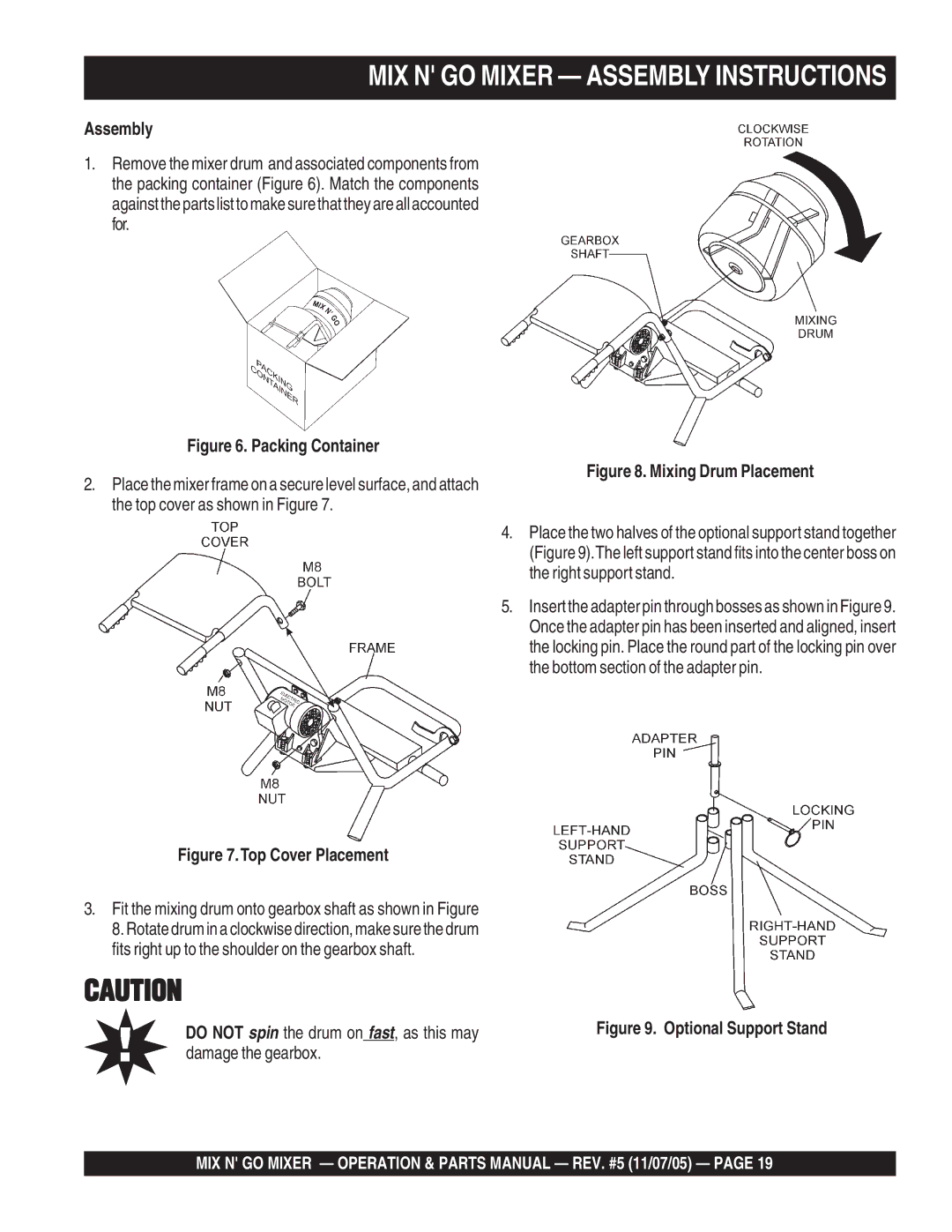 Multiquip MC3P (B&S), MC3SE, MC3S (B&S), MC3PE manual MIX N GO Mixer Assembly Instructions 