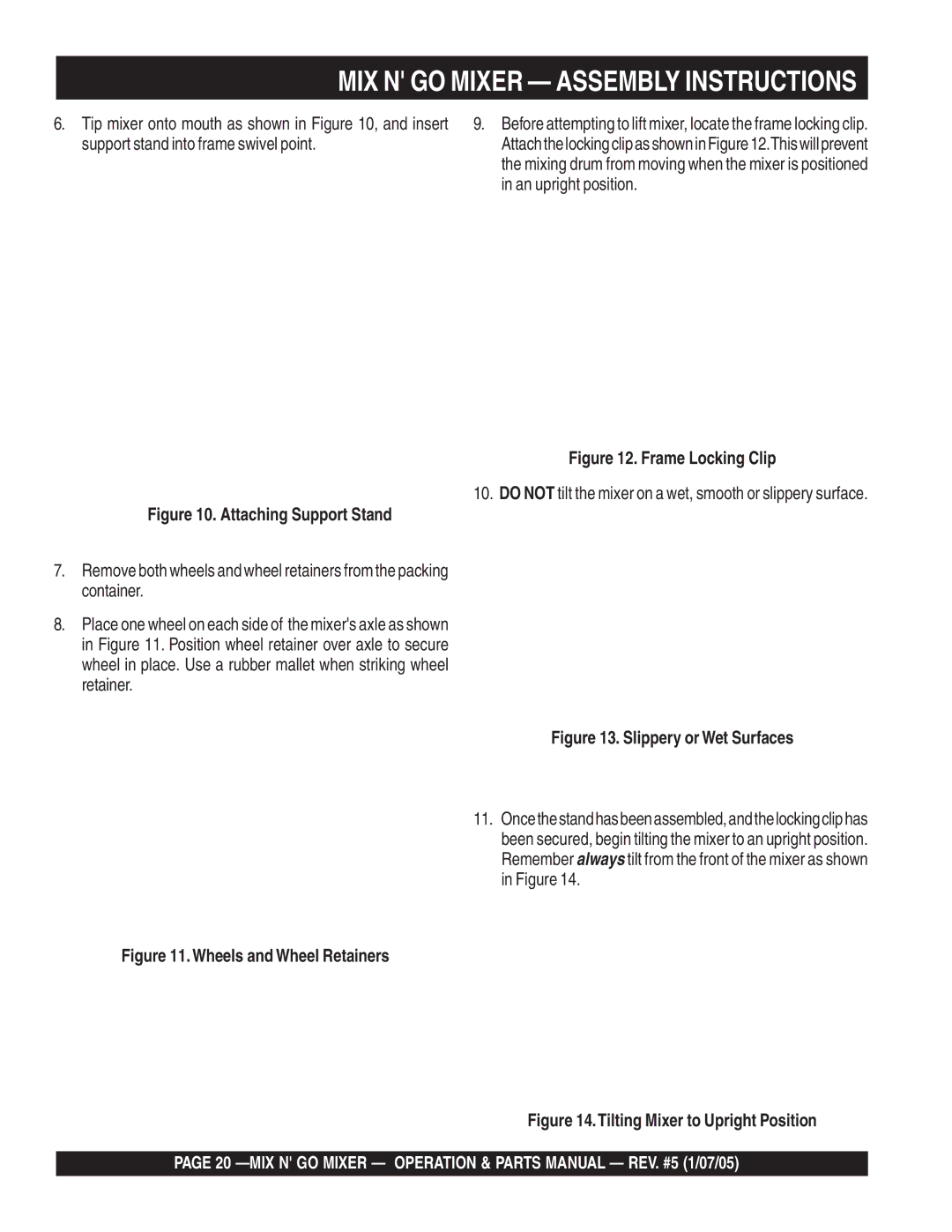 Multiquip MC3SE, MC3S (B&S), MC3PE, MC3P (B&S) manual MIX N GO Mixer Assembly Instructions 