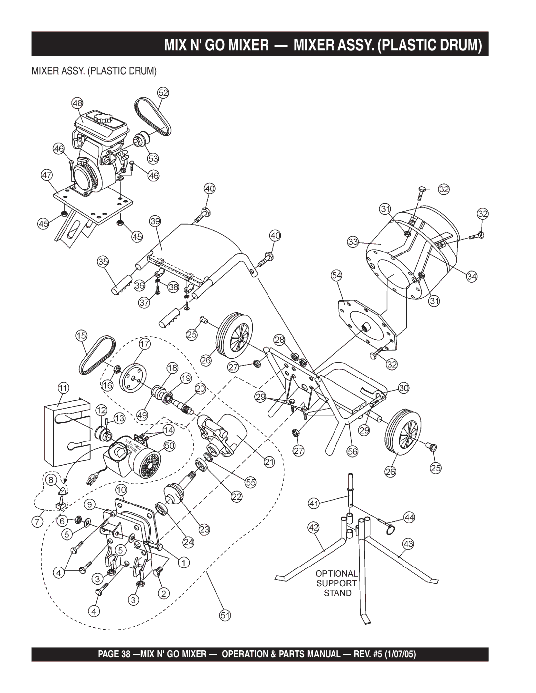 Multiquip MC3PE, MC3SE, MC3S (B&S), MC3P (B&S) manual MIX N GO Mixer Mixer ASSY. Plastic Drum 