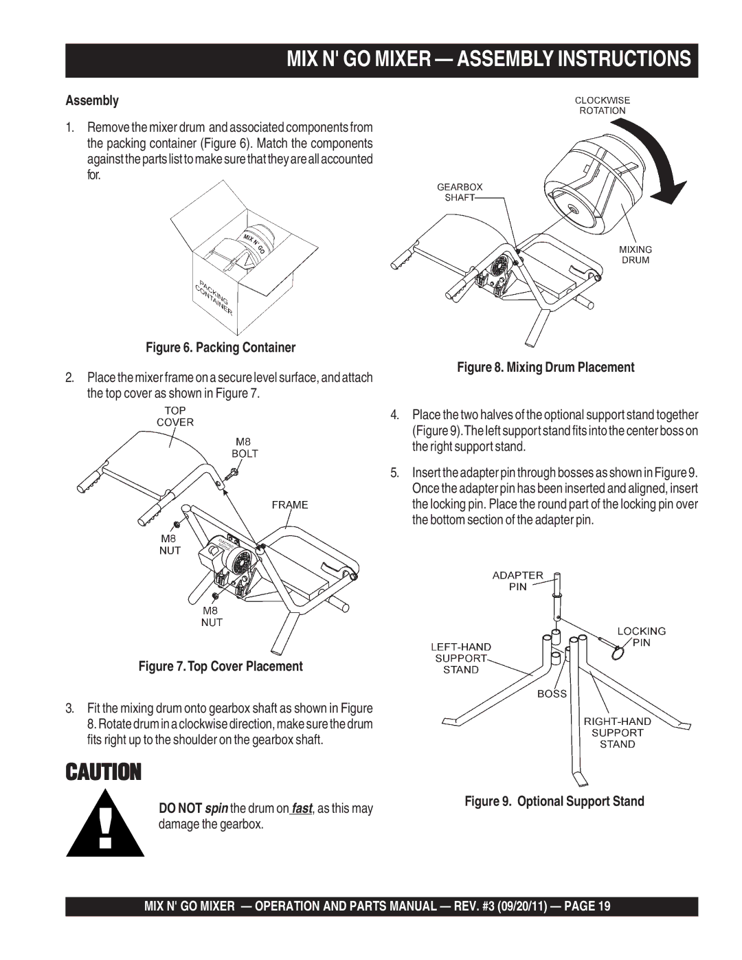 Multiquip MC3PEA, MC3SEA, MC3PBA (B&S), MC3SBA (B&S) manual Assembly, Packing Container 