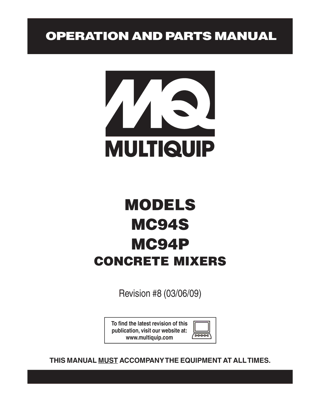 Multiquip manual Models MC94S MC94P 