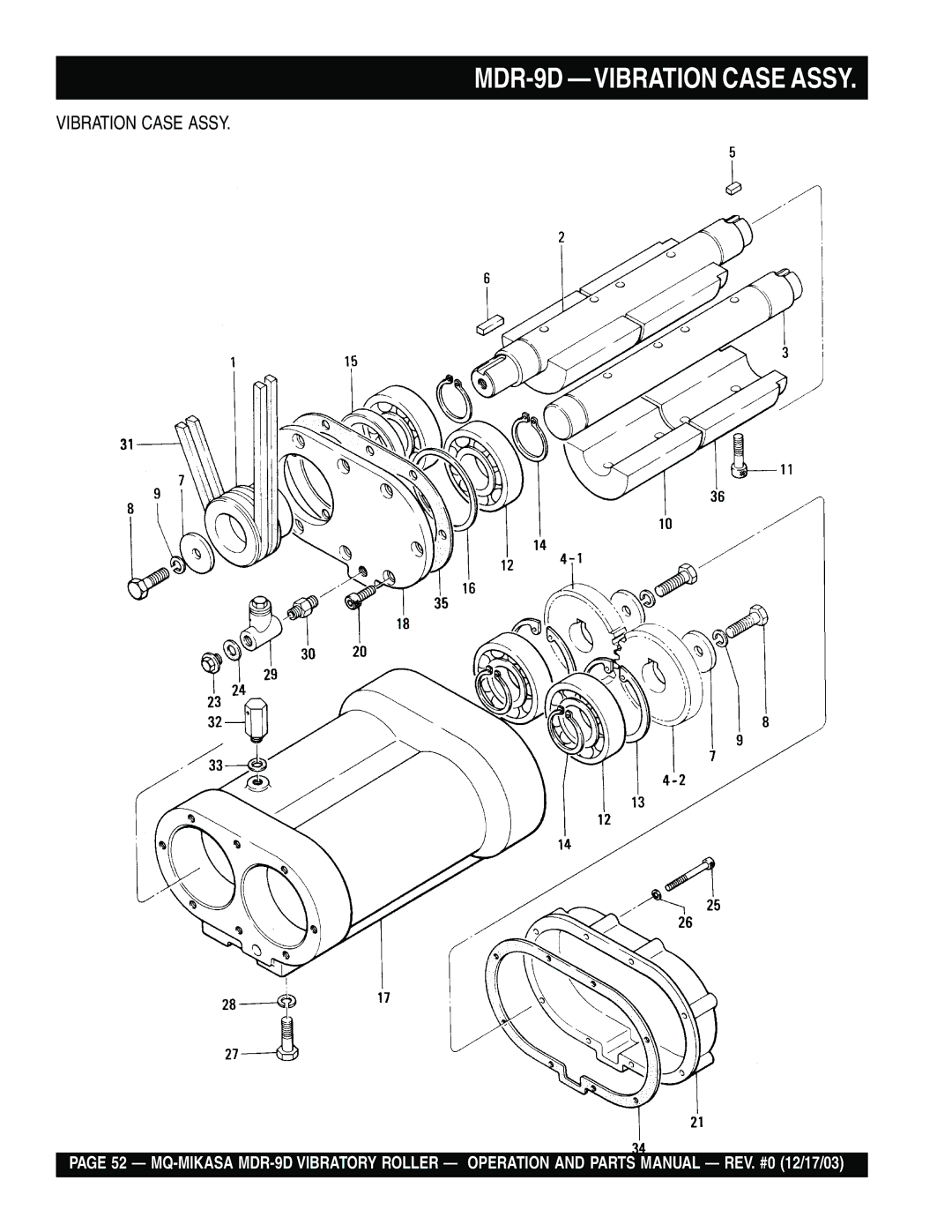 Multiquip manual MDR-9D -VIBRATION Case Assy 