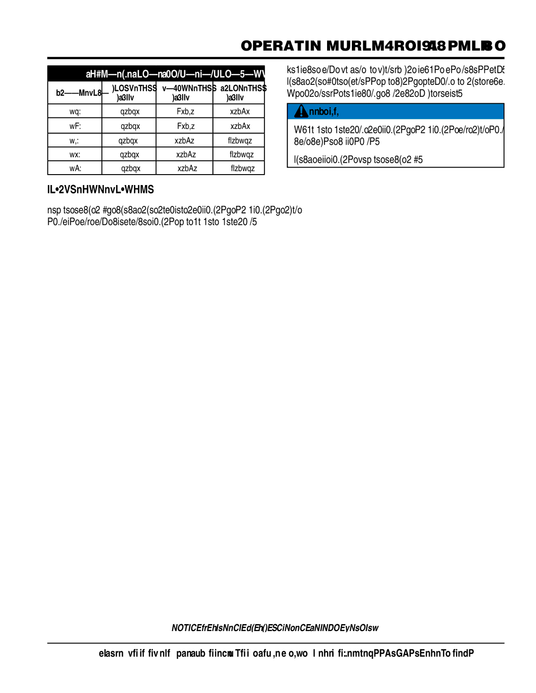 Multiquip MLT25 operation manual Lights and signals, Table C. Tire Torque Requirements 