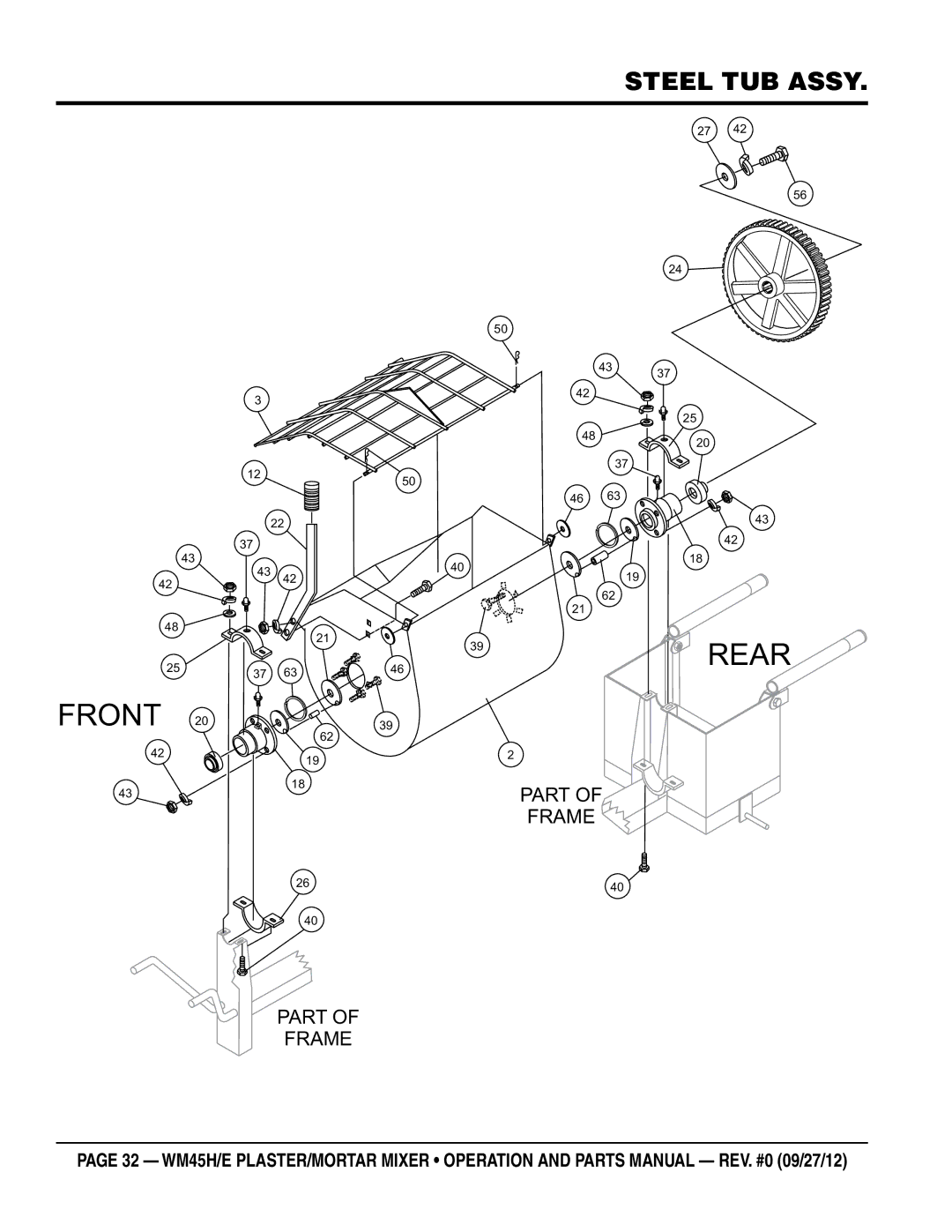 Multiquip Model WM45H manual Front Rear 