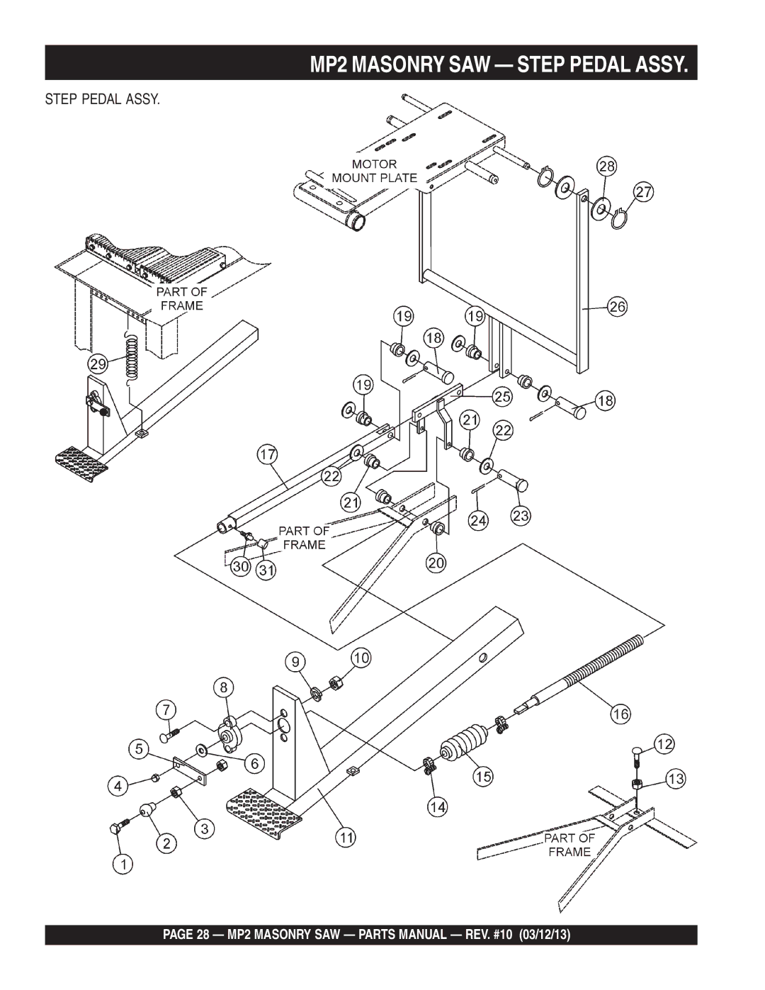 Multiquip MP2050E3, MP2050E1, MP2090HP manual Step Pedal Assy 