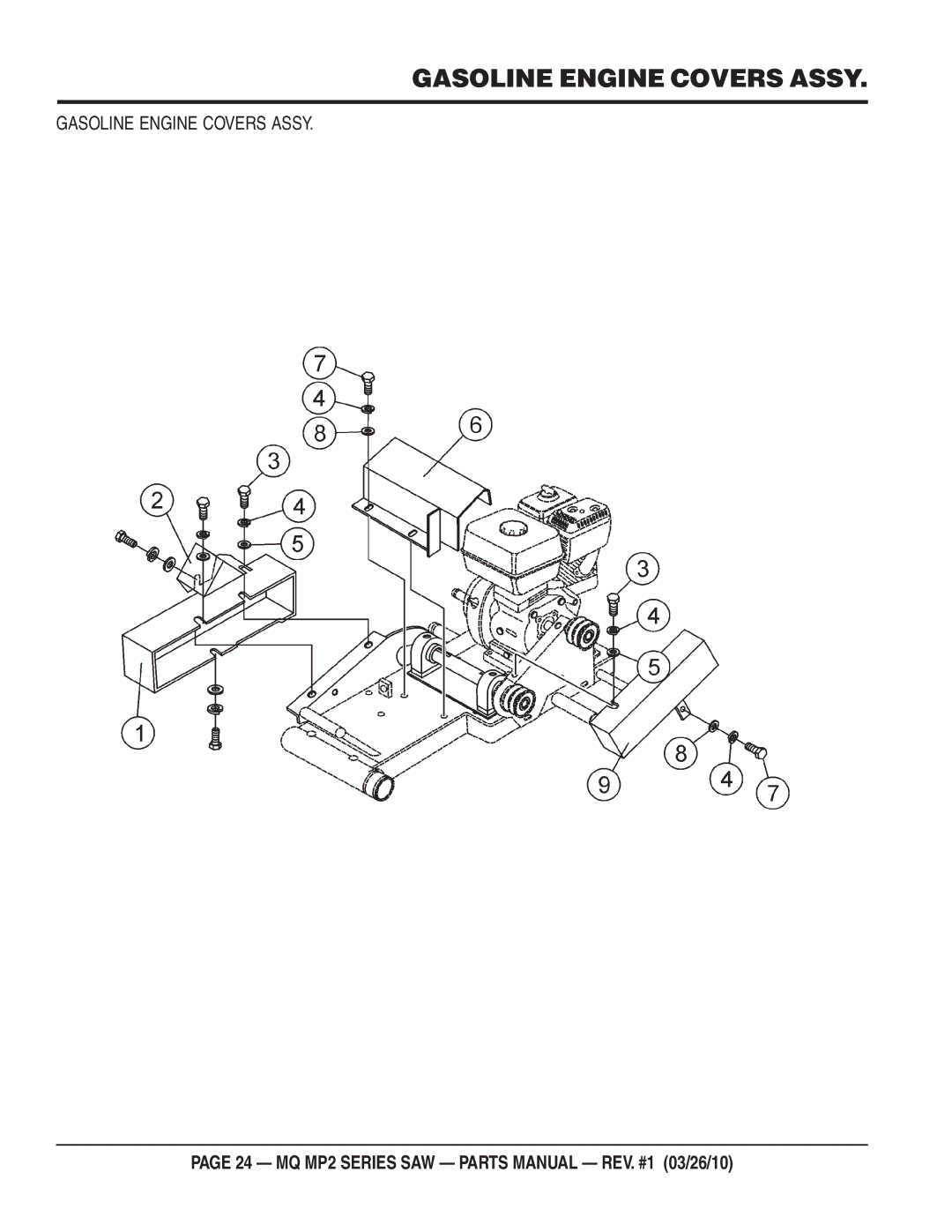 Multiquip MP2H manual Gasoline Engine Covers Assy 