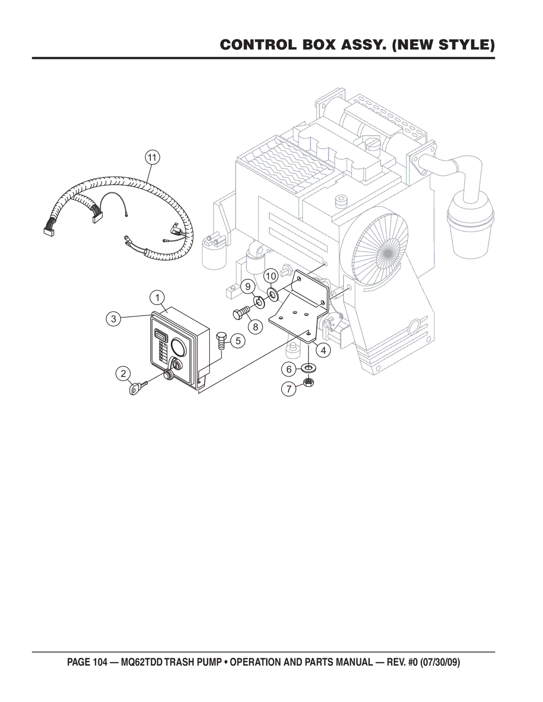 Multiquip MQ62TDD manual Control BOX ASSY. NEW Style 