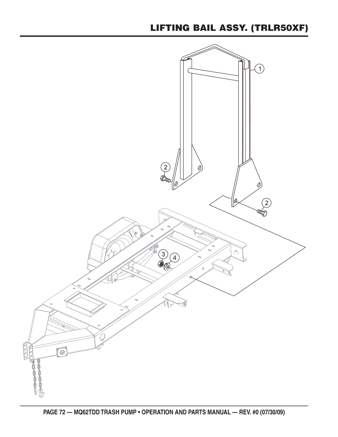 Multiquip MQ62TDD manual Lifting Bail ASSY. TRLR50XF 