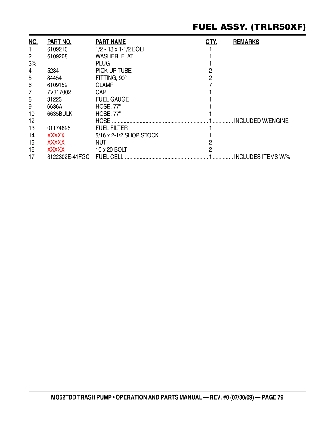 Multiquip MQ62TDD manual 3122302E-41FGC 