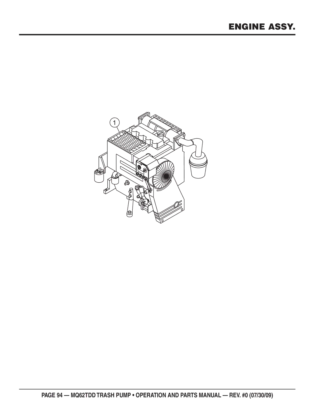 Multiquip MQ62TDD manual Engine Assy 